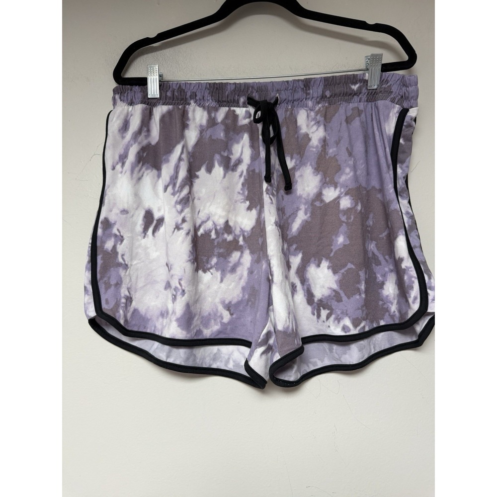 Full Circle Trends Women's Plus Size Purple Tye Dye Shorts Size 2X‎